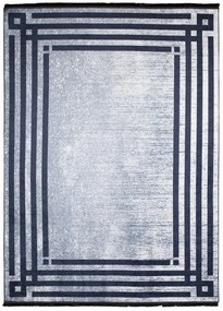 Сив моден килим с противоплъзгащо покритие и геометрична шарка Ширина: 120 см | Дължина: 170 см