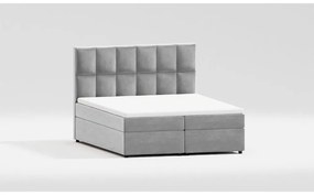 Сиво двойно тапицирано легло с място за съхранение 140x200 cm Flip – Ropez
