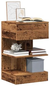 856749 vidaXL Нощни шкафчета, 2 бр, старо дърво, 40x35x65 см, ПДЧ
