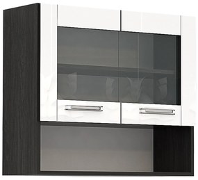 Горен шкаф с две витрини и ниша Елинор G58