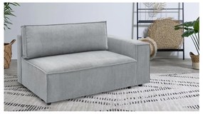 Светлосив модул за диван от велур, десен ъгъл Nihad modular – Bobochic Paris