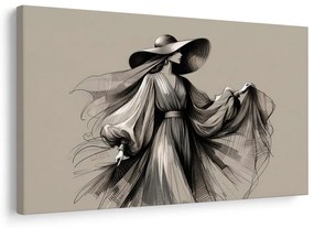 Картина на платно – Жена с рокля и шапка