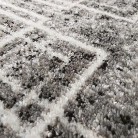 Качествен сив килим с мотив на квадрати Ширина: 60 ​​см | Дължина: 100 см