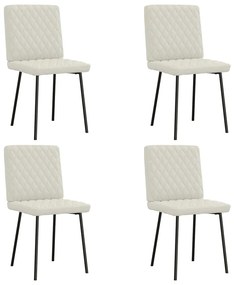 3315212 vidaXL Трапезни столове, 4 бр, кремави, кадифе