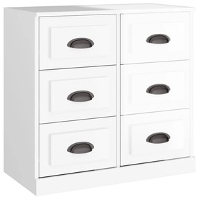 816434 vidaXL Сайдборд, бял гланц, 70x35,5x67,5 см, инженерно дърво