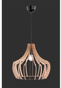 Светлокафява висяща лампа от дърво и метал, височина 150 cm - Trio Wood
