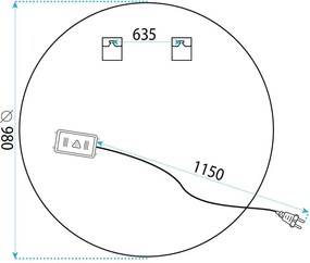 Огледало LED 100cm BAS