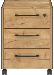 Шкафче от декор от дъб в антрацитен и естествен цвят 42x54x49 cm Podium – Germania