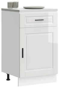 853959 vidaXL Кухненски шкаф Porto, бял гланц, инженерно дърво