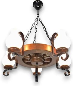 Brilagi - Полилей на верига ROATA 5xE14/40W/230V, диаметър 50 см, бук/орех