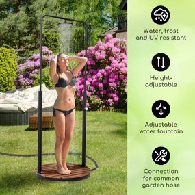 Blumfeldt Sumatra Falls Round, градински душ, WPC, алуминий, Ø 80 см, кръгъл