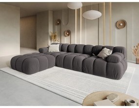 Тъмносив ъглов диван от кадифе Bellis - Micadoni Home