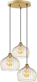 Метално осветление Alvaro E27 с три светлини в златист цвят 56x40x121см.