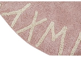 Светлорозов ръчно изработен памучен детски килим подходящ за пране ø150 cm ABC Vintage Nude – Lorena Canals