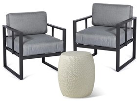 Сив алуминиев градински комплект за 2 души - Bonami Essentials