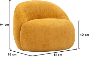 Кресло от букле в цвят горчица Ginerva – Mauro Ferretti