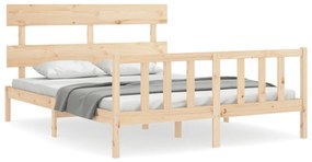 3193276 vidaXL Рамка за легло с табла King Size масивно дърво