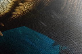 Картина на платно – Синьо-златен крокодил