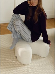 Бежова табуретка от прежда с примки от букле Ü – noo.ma