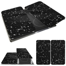 Комплект от 2 черни стъклени капака за печка Universal - Wenko