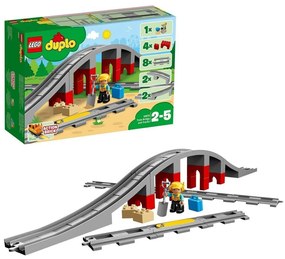 Игра Комплект Превозни Средства   Lego DUPLO 10872 Train rails and bridge         26 Части