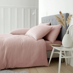Розово памучно спално бельо за двойно легло 200x200 cm - Catherine Lansfield