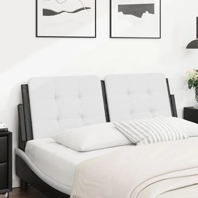 374855 vidaXL Мека табла за легло Zadar, бяла и черна, 120 см, изкуствена кожа