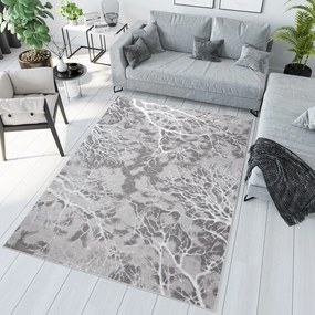 Опростен модерен килим в сиво с бял мотив Ширина: 120 см | Дължина: 170 см