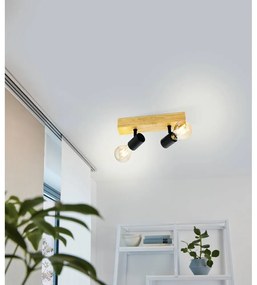 Осветително тяло за таван в черен и естествен цвят 5x30 cm TOWNSHEND 3 – EGLO