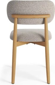 АЛMО Бежово лате (тъкан Монза 60)/рамка лакиран дъб - ДЪРВЕН СТОЛ БУКЛЕ ЗА ДНЕВНА, ТРАПЕЗАРИЯ, КУХНЯ РЕТРО