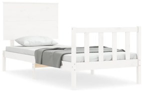 3193392 vidaXL Рамка за легло без матрак, бял, 100x200 см, бор масив