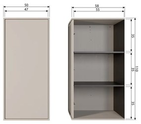 Кремав модулен шкаф от борова дървесина 50x110 cm Daily - vtwonen