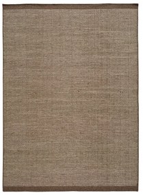 Кафяв вълнен килим Kiran Liso, 60 x 110 cm - Universal