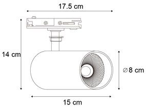 Модерен прожектор черен за 1-фазна релсова система - Iconic Mark