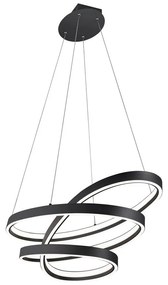 Черно LED висящо осветително тяло с гласово управление/ управление чрез мобилно приложение с метален абажур Ciola – CINQUE