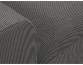 Тъмносив разтегателен ъглов диван с място за съхранение от рипсено кадифе (десен ъгъл) Kyoto – Cosmopolitan Design