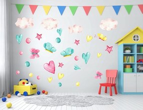 Детски стикер за стена Момиче с балони 80 x 160 cm