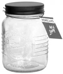 Horecano - Стъклен буркан с метална винтова черна капачка 2л OLD FASHIONED-(213257-BL-SS4)