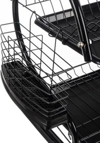 Двуетажна сушилня за съдове Ruhhy 24634, неръждаема стомана,  поставка за чаша и тава за отцеждане, 37x53x25cm