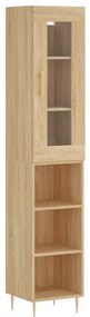 3199356 vidaXL Висок шкаф, сонома дъб, 34,5x34x180 см, инженерно дърво