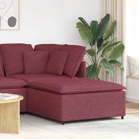 4104480 vidaXL Модулен диван с табуретка, бордо, 100x100x48 см