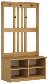4010488 vidaXL L Дърво за антре SANDNES 87x40x159,5 cm масивна дървесина бор