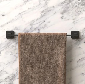 Закачалка за кърпи и хавлии TEKNO TEL TR MG 360B, 47х6х5 см, Закрепване с дюбел, Матово черно