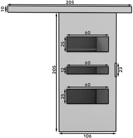 Плъзгаща се врата Euro-Gkri-Length: 106 cm