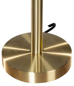 Масална лампа месинг с овална кадифена абажура зелена 35см - Simplo