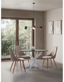 Кръгла маса за хранене със стъклен плот 120x120 cm Ruth - Marckeric