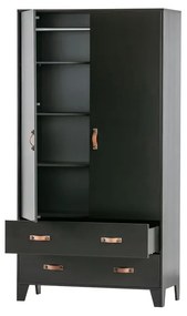 Гардероб от черен бор 94x180 cm Dian - WOOOD