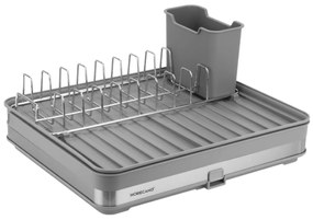 Horecano - Стелаж / сушилник за чинии регулируем 30/51x36,5xh17,5см сив HOME-(100341-HF005-G)