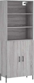 3189267 vidaXL Висок шкаф, сив сонома, 69,5x34x180 см, инженерно дърво