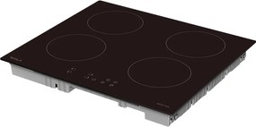 Стъклокерамичен плот за вграждане Tesla HI6401MB, 7200W, 4 зони, 9 степени, Таймер, Индикатор за остатъчна топлина, Защита от деца, Черен